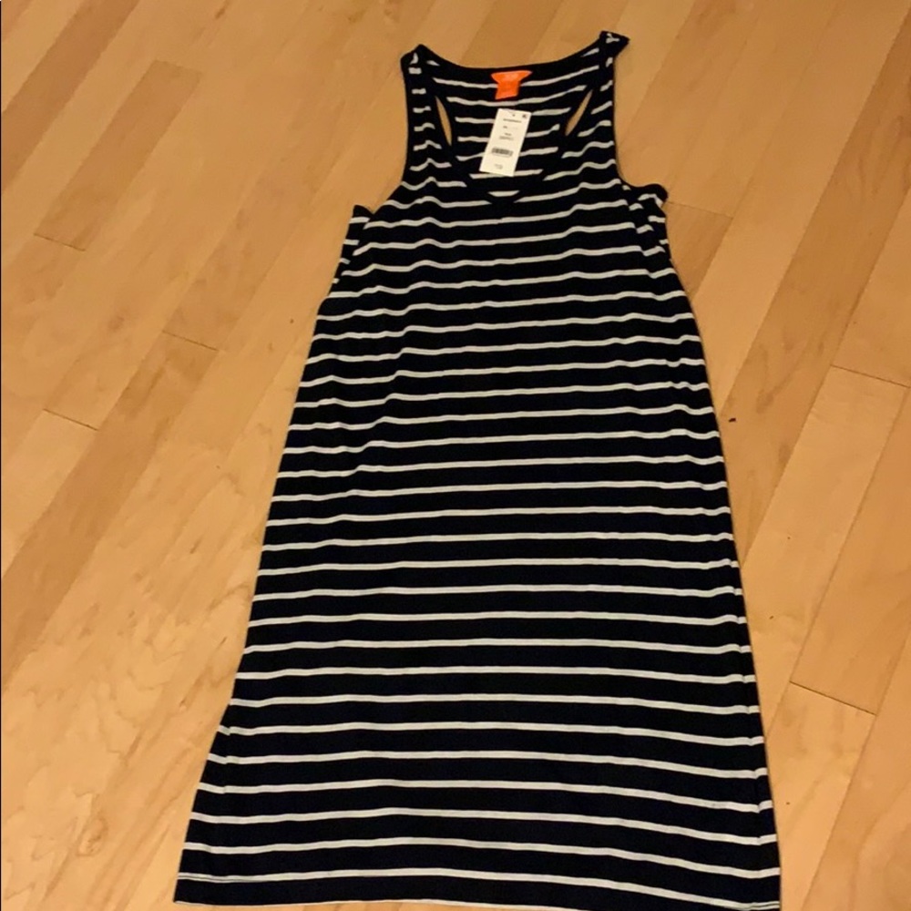 Navy striped tank dress size S